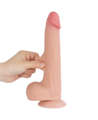 LoveToy Sliding Skin Dual Layer Dong - Realistyczne Cieliste Dildo - 21 cm