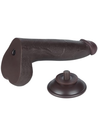 LoveToy Sliding Skin Dual Layer Dong - Realistyczne Czarne Dildo - 21 cm