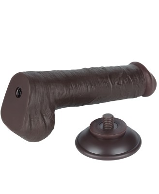 LoveToy Sliding Skin Dual Layer Dong - Realistyczne Czarne Dildo - 20 cm