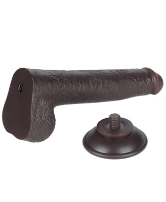 LoveToy Sliding Skin Dual Layer Dong - Realistyczne Czarne Dildo - 22 cm