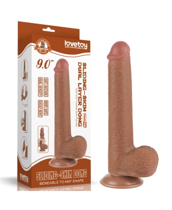 9'' Sliding Skin Dual Layer Dong Brown