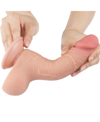 LoveToy Sliding Skin Dual Layer Dong - Realistyczne Cieliste Dildo - 19 cm