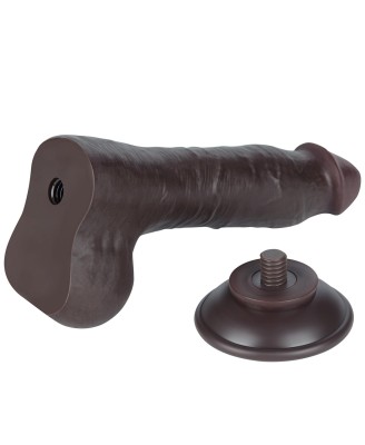 LoveToy Sliding Skin Dual Layer Dong - Realistyczne Czarne Dildo - 20 cm