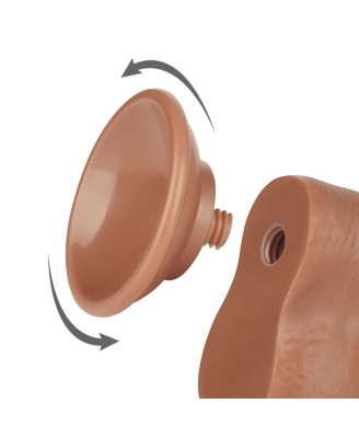 LoveToy Sliding Skin Dual Layer Dong - Realistyczne Brązowe Dildo - 20 cm