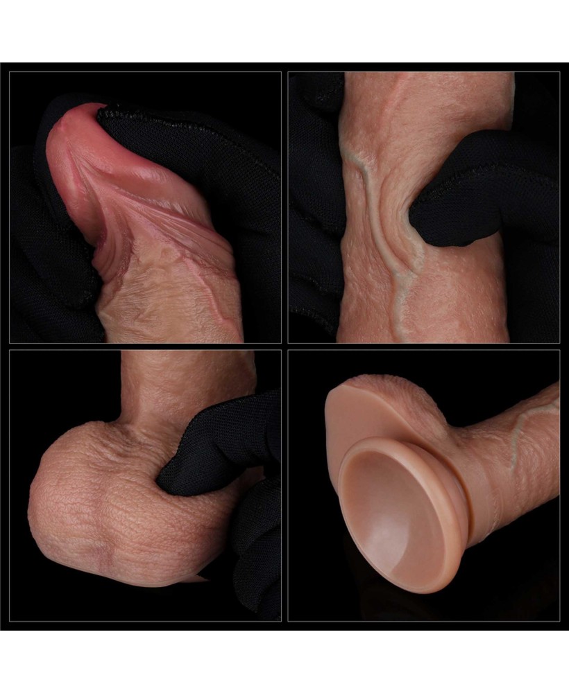 LoveToy Dual Layered Silicone Cock - Realistyczne Cieliste Dildo - 19 cm