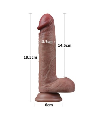 LoveToy Dual Layered Silicone Cock - Realistyczne Cieliste Dildo - 19 cm