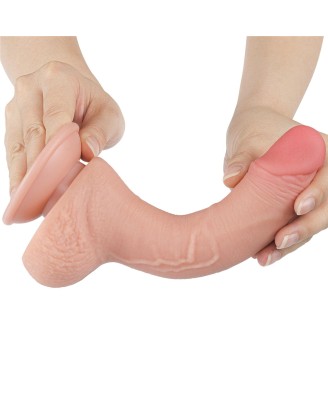 LoveToy Sliding Skin Dual Layer Dong - Realistyczne Cieliste Dildo - 19 cm