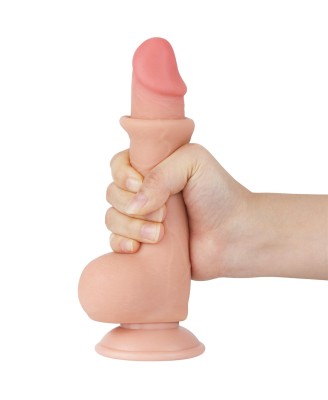 LoveToy Sliding Skin Dual Layer Dong - Realistyczne Cieliste Dildo - 19 cm