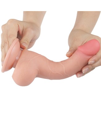 LoveToy Sliding Skin Dual Layer Dong - Realistyczne Cieliste Dildo - 19 cm