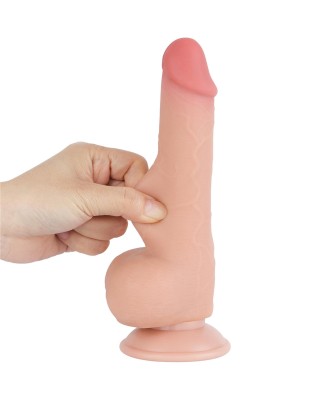 LoveToy Sliding Skin Dual Layer Dong - Realistyczne Cieliste Dildo - 19 cm