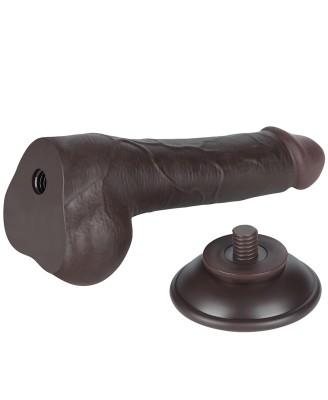LoveToy Sliding Skin Dual Layer Dong - Realistyczne Czarne Dildo - 19 cm