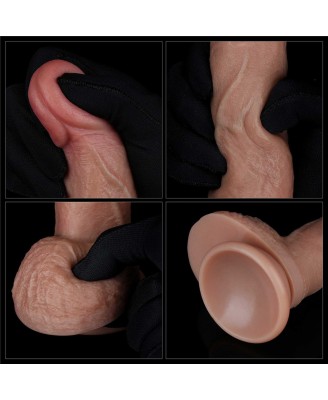 LoveToy Dual Layered Silicone Cock - Realistyczne Cieliste Dildo - 18 cm