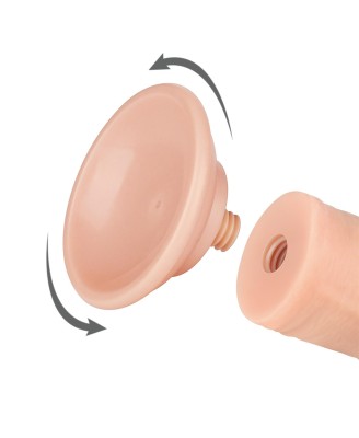 LoveToy Sliding Skin Dual Layer Dong Flesh - Realistyczne Cieliste Dildo - 20 cm