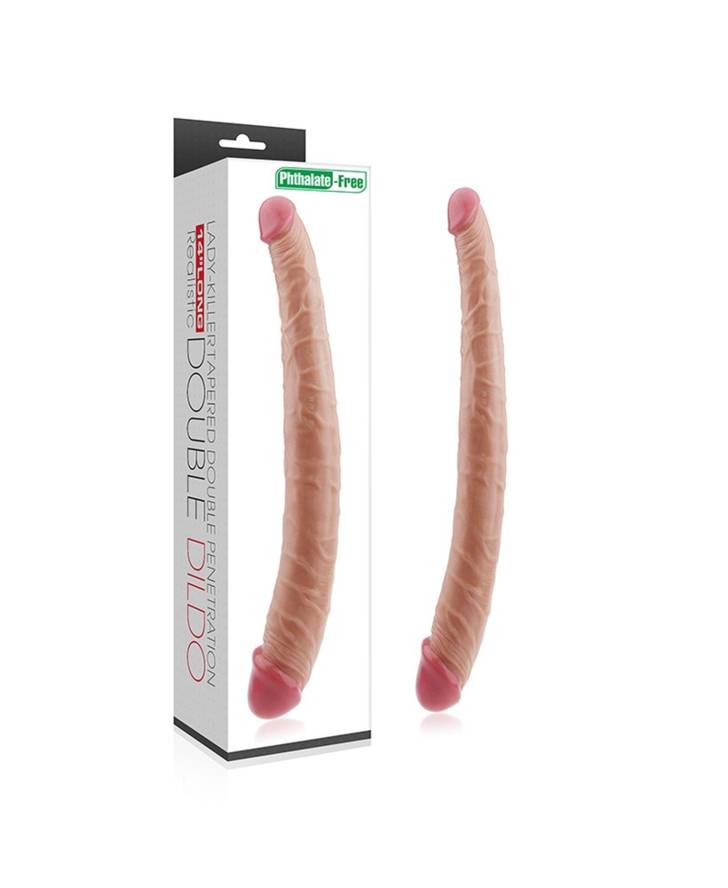 LoveToy Double Dildo - Cieliste Podwójne Dildo - 35 cm