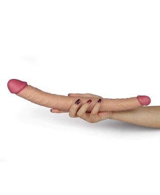 LoveToy Double Dildo - Cieliste Podwójne Dildo - 35 cm