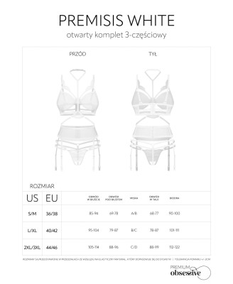 Premisis White otwarty komplet 3-częściowy   S/M