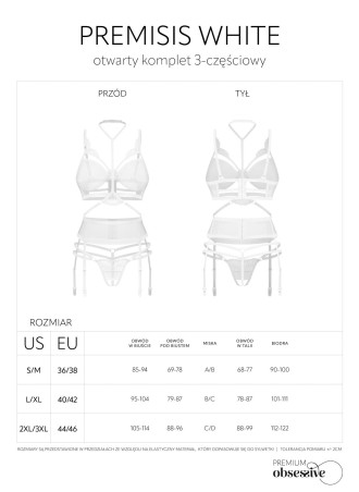Premisis White otwarty komplet 3-częściowy  L/XL