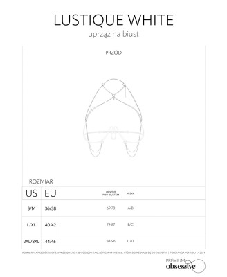 Lustique White uprząż na biust S/M/L
