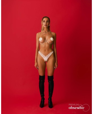 Lustique White uprząż na biust S/M/L