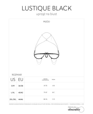 Lustique Black uprząż na biust S/M/L