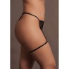 Marie - Lace Thong with Garter , Adjustable Sliders and Golden Details - Plus Size