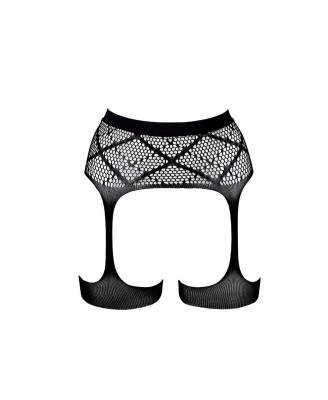 Striped, Fishnet Garterbelt - One Size