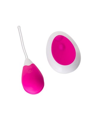 A-TOYS, Vibrating egg with remote control, silicone, pink and white, 12 cm