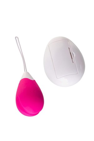 A-TOYS, Vibrating egg with remote control, silicone, pink and white, 12 cm