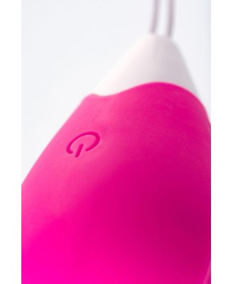 A-TOYS, Vibrating egg with remote control, silicone, pink and white, 12 cm