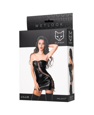 Glossy Lillie dress made of Wetlook material, XL
