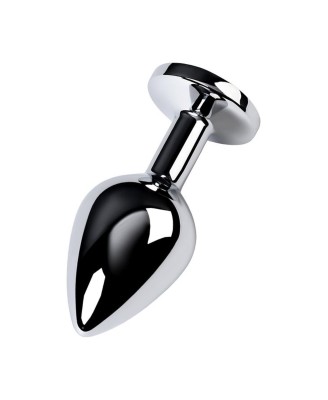 Silver anal plug with gem, turquoise