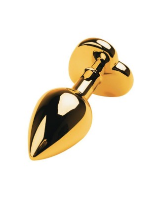 Gold anal plug with gem