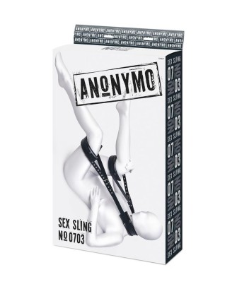 Anonymo fixing sling, PU leather, black, 145 cm