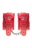 Anonymo handcuffs, PU leather, red, 27 cm