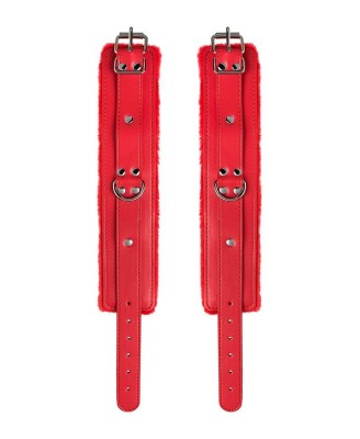Anonymo handcuffs, PU leather, red, 27 cm