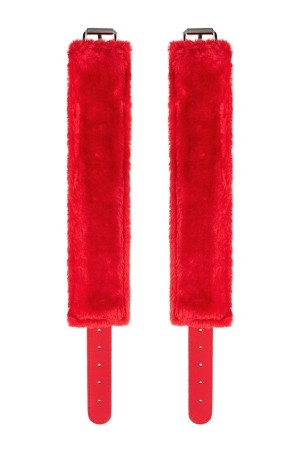 Anonymo handcuffs, PU leather, red, 27 cm