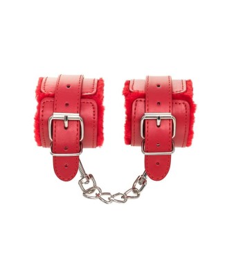 Anonymo handcuffs, PU leather, red, 27 cm