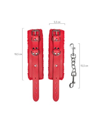 Anonymo handcuffs, PU leather, red, 27 cm