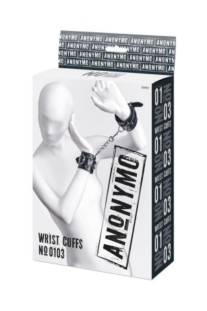 Anonymo handcuffs, PU leather, black