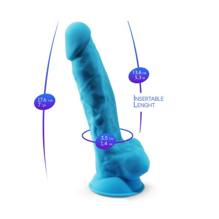 Model 1 7""  - Niebieskie Dildo - 17,75 cm