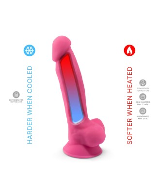 Model 1 17,5 cm - Różowe Dildo Świecące w Ciemności