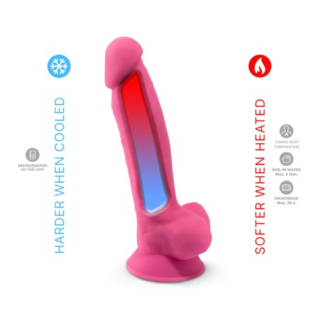 Model 1 17,5 cm - Różowe Dildo Świecące w Ciemności