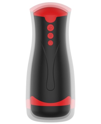 Masturbator Vibrating&Squeeze Black