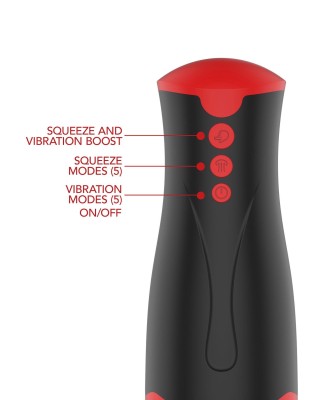 Masturbator Vibrating&Squeeze Black