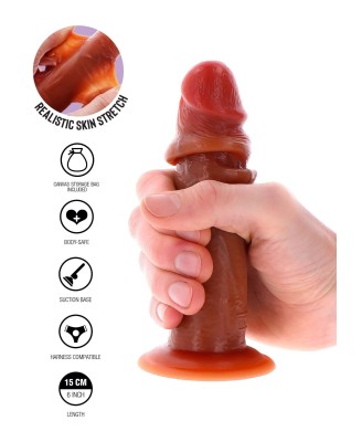 Silicone Foreskin Dong 15 cm Caramel skin tone