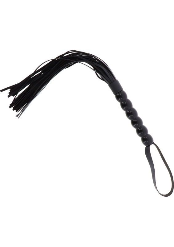 Long Beaded Flogger Whip Black