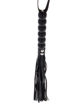 Long Beaded Flogger Whip Black