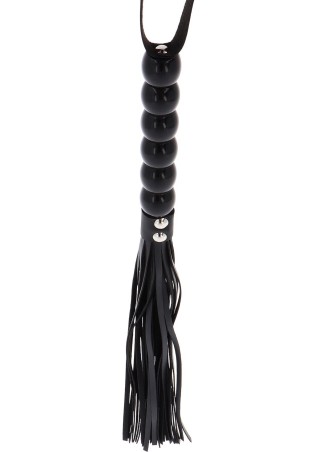 Long Beaded Flogger Whip Black