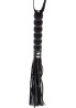 Long Beaded Flogger Whip Black