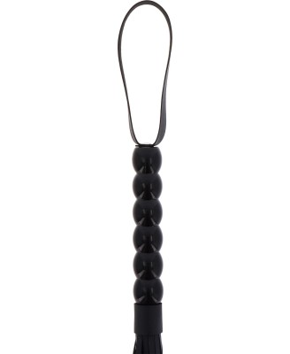 Long Beaded Flogger Whip Black
